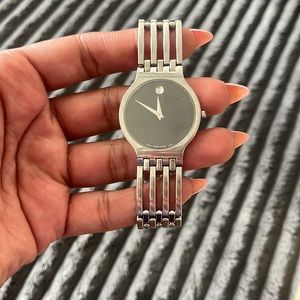 Stainless steel Movado watch (unisex)